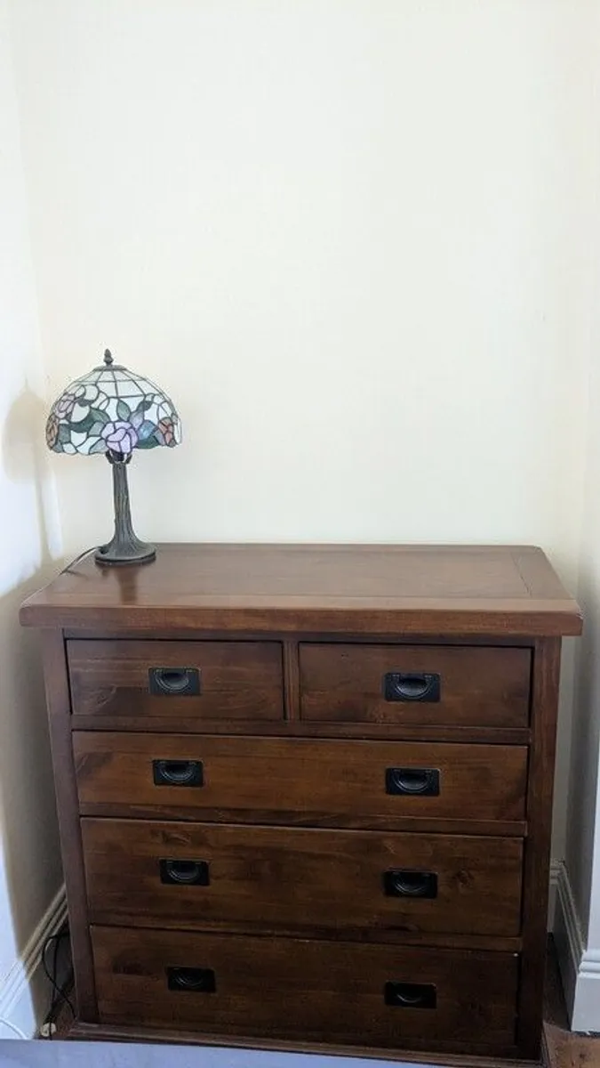 Ez Living Furniture Five Drawer Dark Solid Wood Chest - Aisling - Image 3