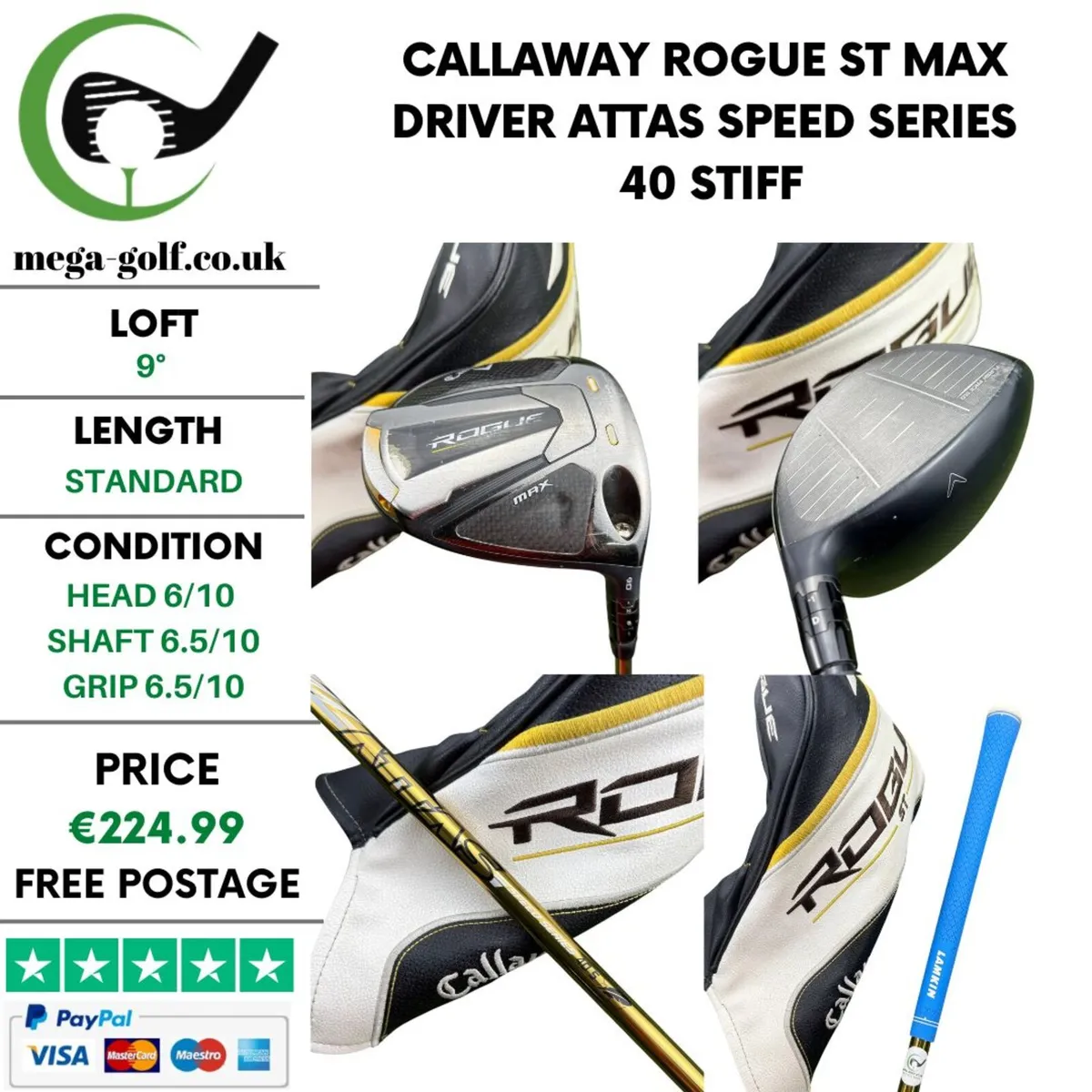 Callaway Rogue ST Max Driver / 9° / Stiff - Image 1
