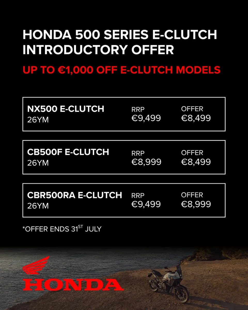 NEW HONDA 500 SERIES E-CLUTCH INTRO OFFER - Image 1