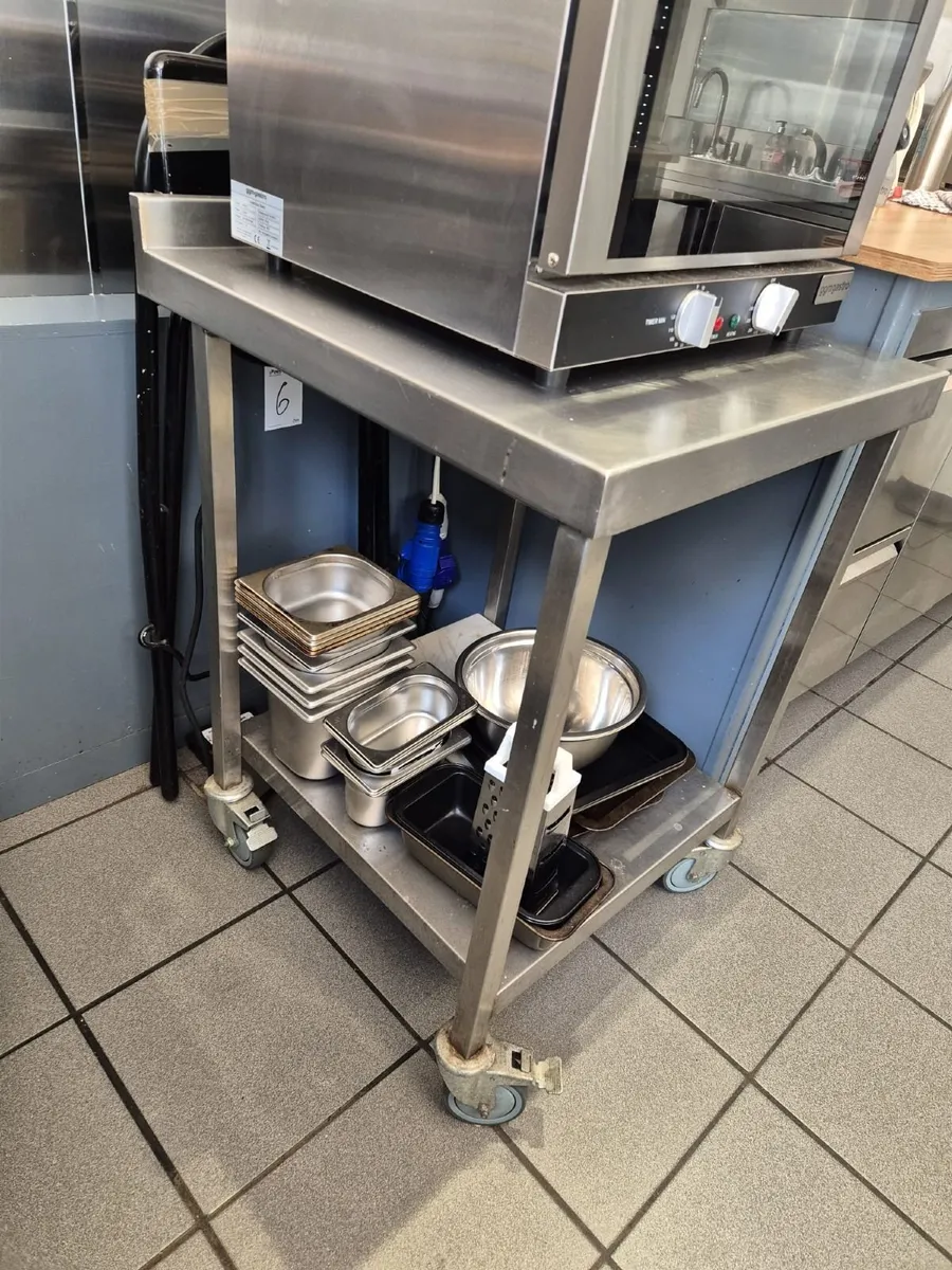 Metal Kitchen Shelf on Wheels - Image 1