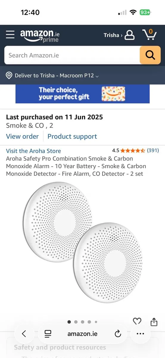 Gas Smoke Fire Alarms (2 Pack) - Brand New - Image 1