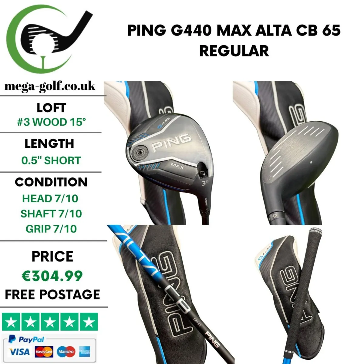 Ping G440 Max #3 Wood 15° / Alta CB 65 Regular - Image 1