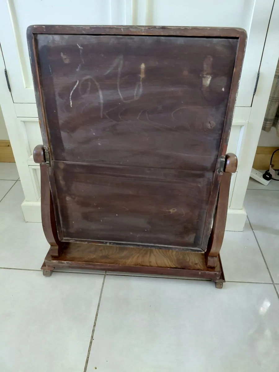 Antique mahogany crutch mirror - Image 2