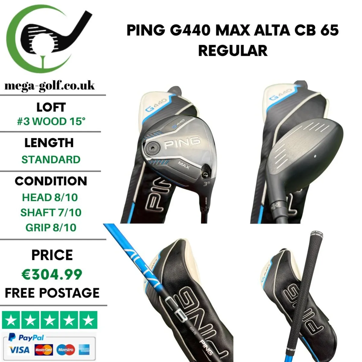 Ping G440 Max #3 Wood 15° / Alta CB 65 Regular - Image 1