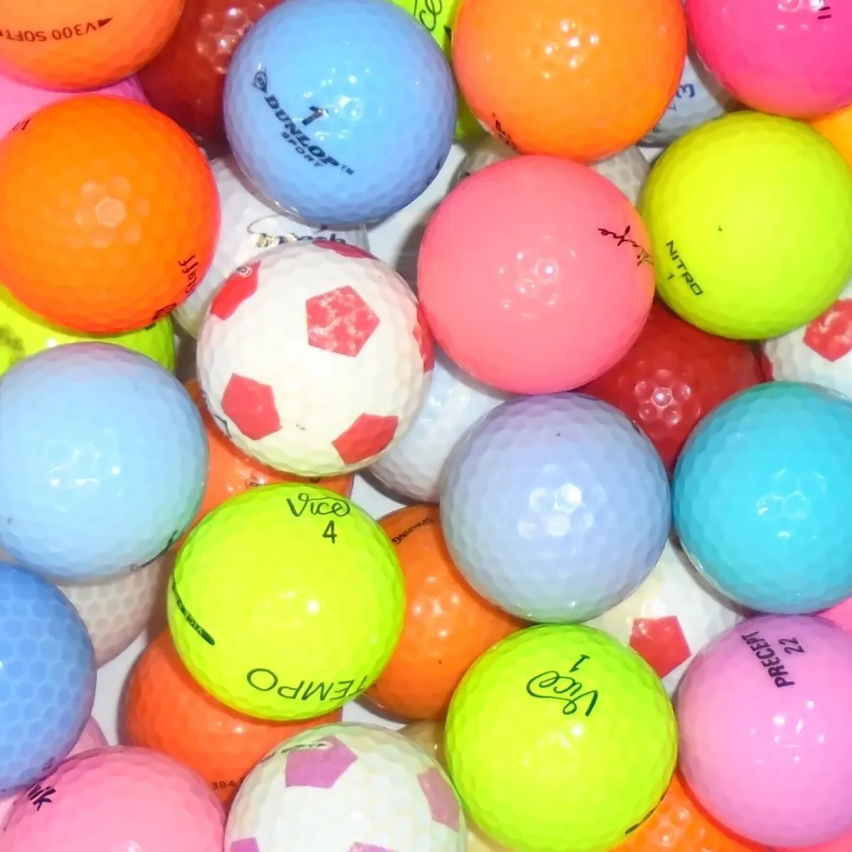 Value Mix of Coloured Lake Golf Balls - 40 Balls
