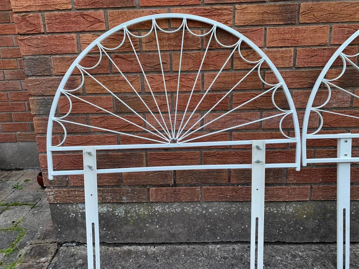 2 cream metal headboards - Image 2