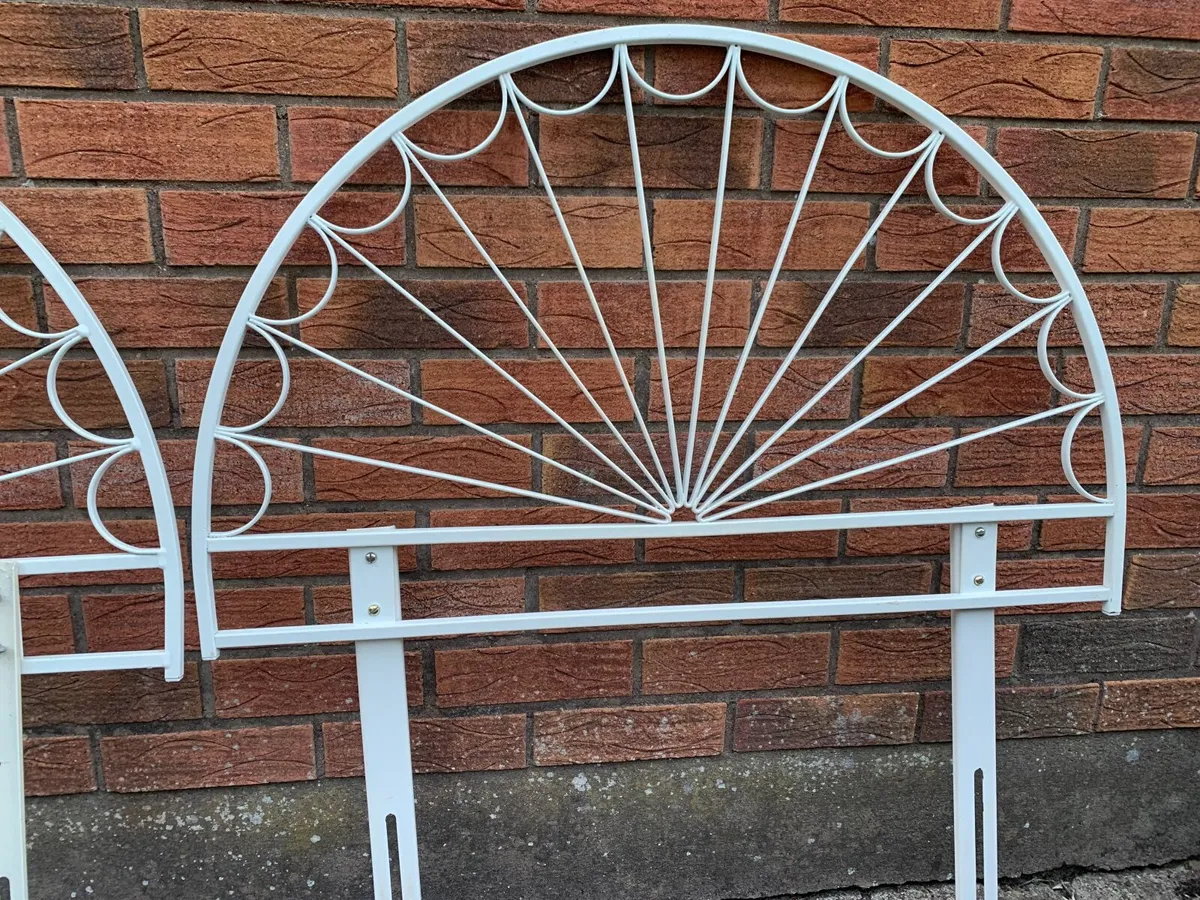 2 cream metal headboards - Image 3