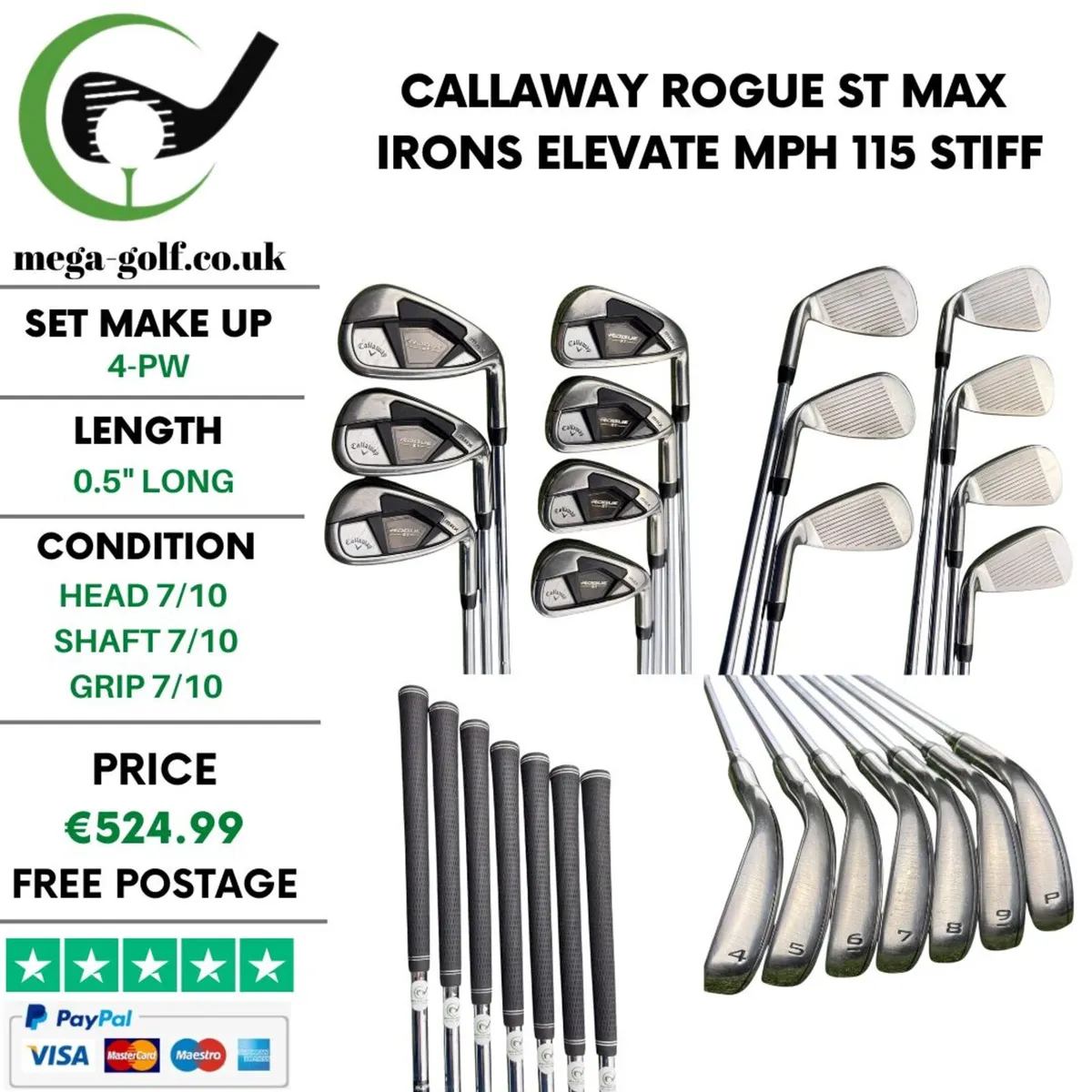 Callaway Rogue St Max Irons / 4-Pw / Stiff - Image 1