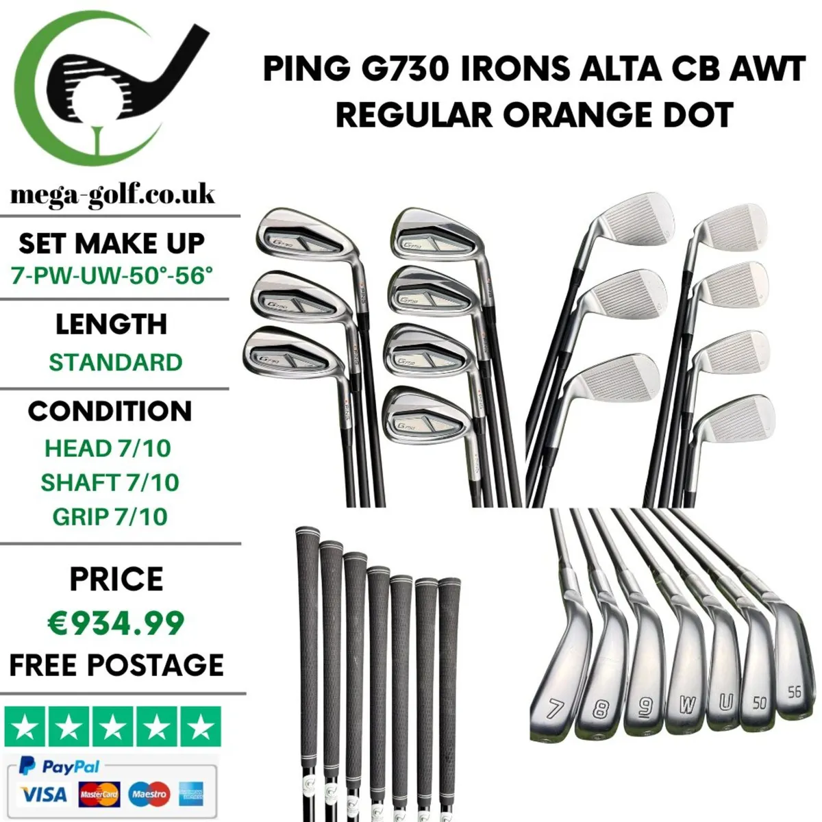 Ping G730 Irons 7-Pw-Uw-50°-56° / Regular - Image 1
