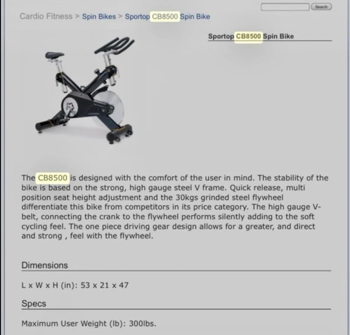 Sportop cb8500 30kg flywheel spin bikes - Image 4