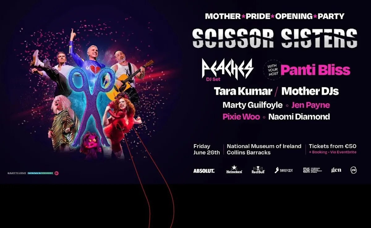 Two tickets to Scissor Sisters Dublin Pride Party