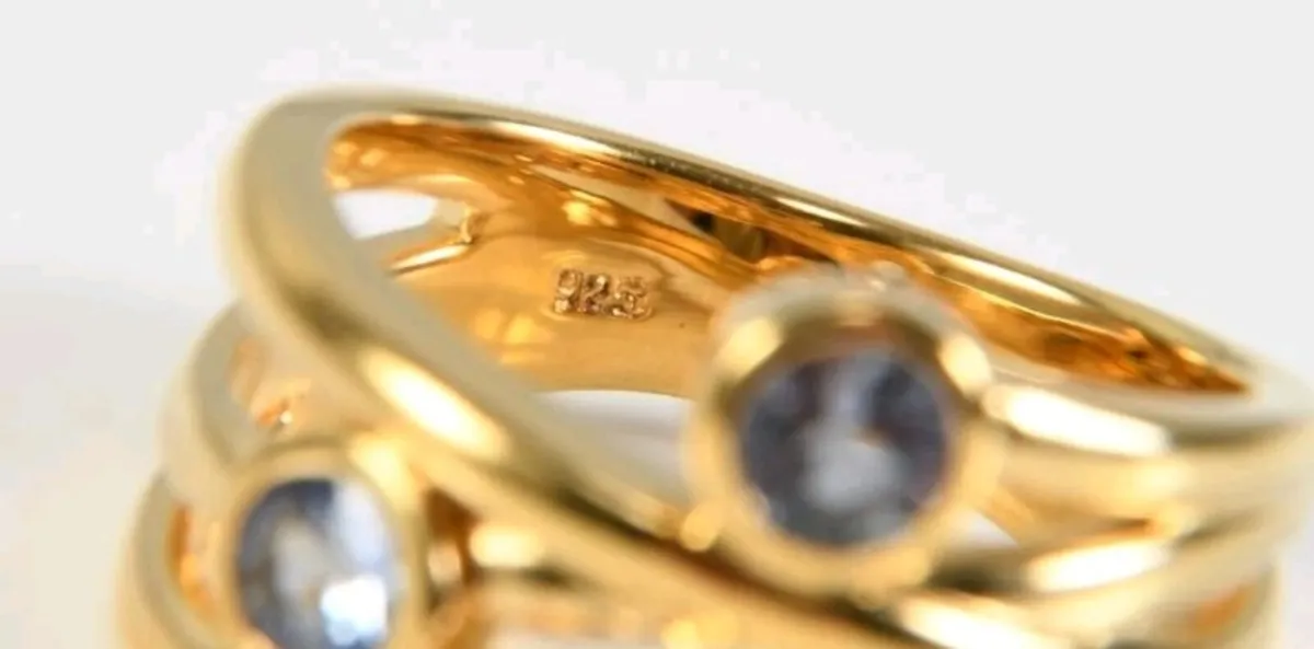 Heavy Tanzanite ring gold plated on sterling silve - Image 3