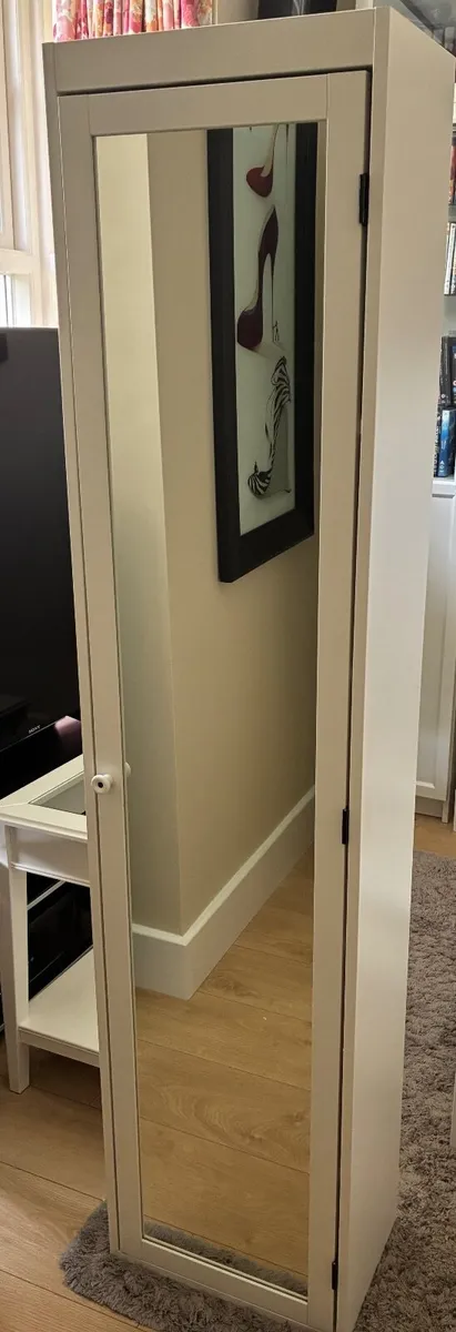 White mirrored door bathroom cabinet - Image 2