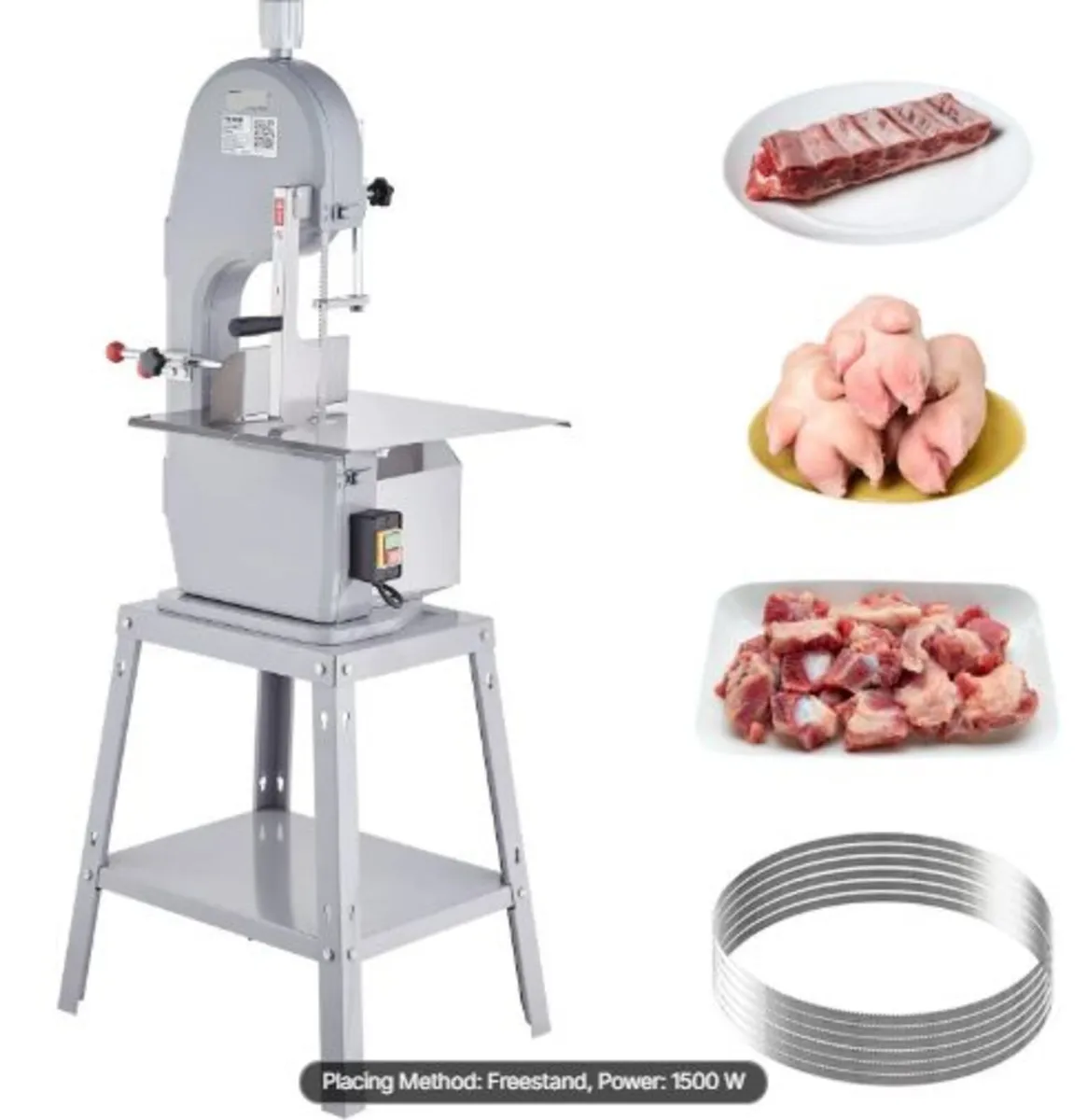 1500W Commercial Electric Meat Bandsaw Stainless - Image 1