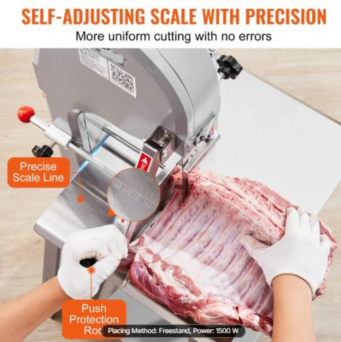 1500W Commercial Electric Meat Bandsaw Stainless - Image 3