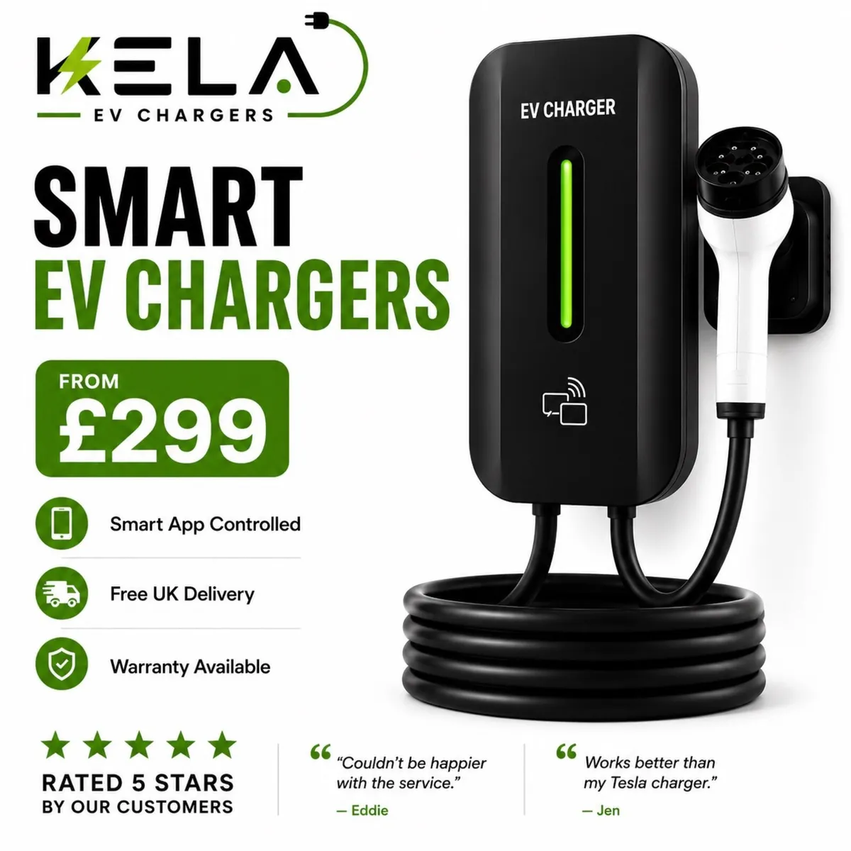 ⚡ Kela Smart 7kW Type 2 EV Charger – Ready to Go! - Image 1