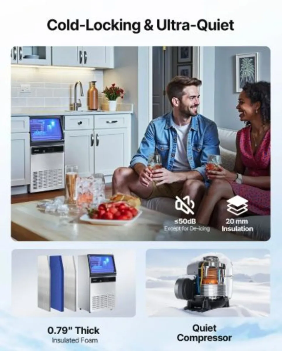 Commercial Ice Maker Machine with Pump, 59 KG/24H - Image 3