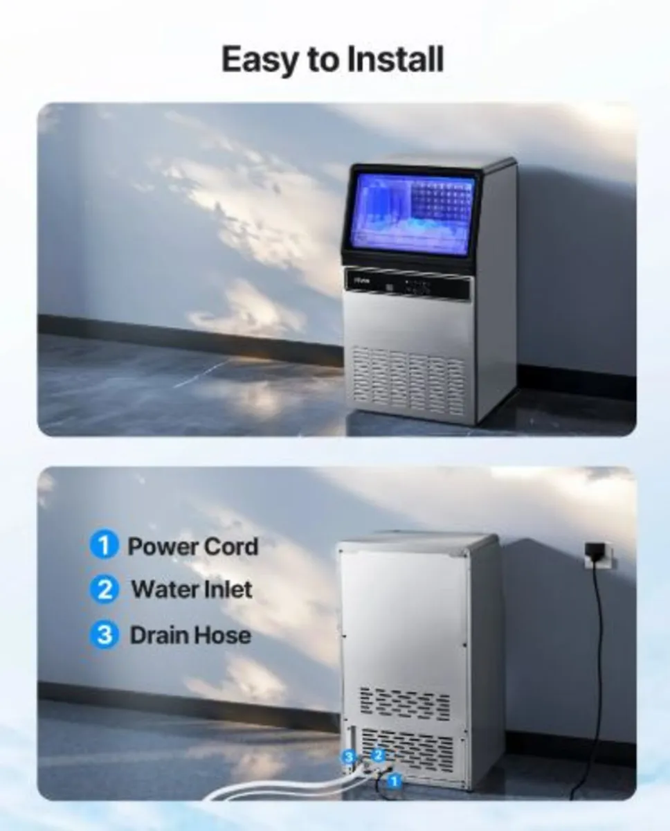 Commercial Ice Maker Machine with Pump, 59 KG/24H - Image 4