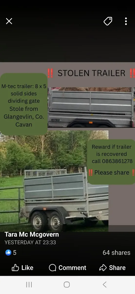 ALERT - STOLEN TRAILER - Image 1
