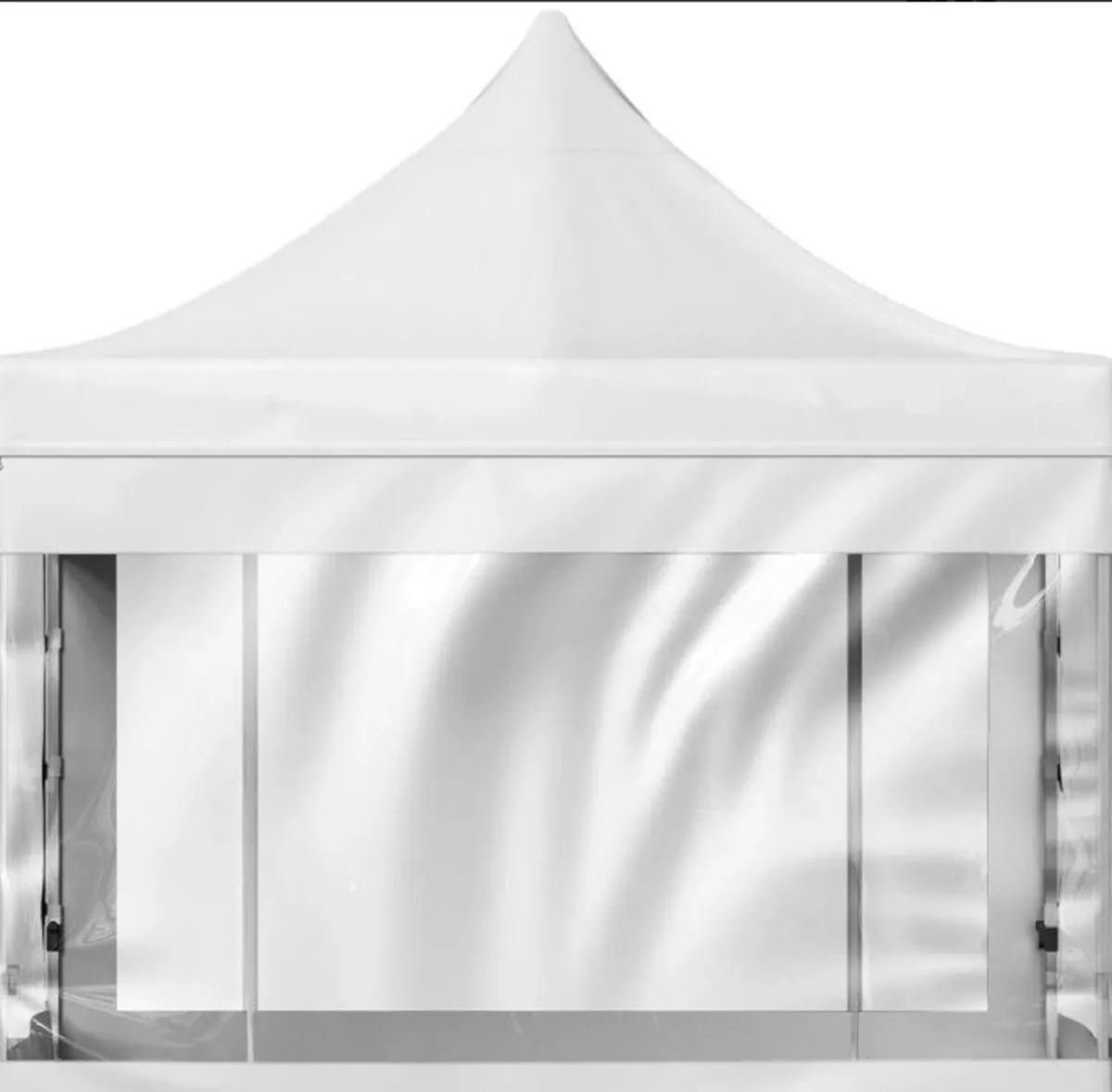 3m x 3m White Pop-Up Gazebo with Clear Sidewalls & - Image 4