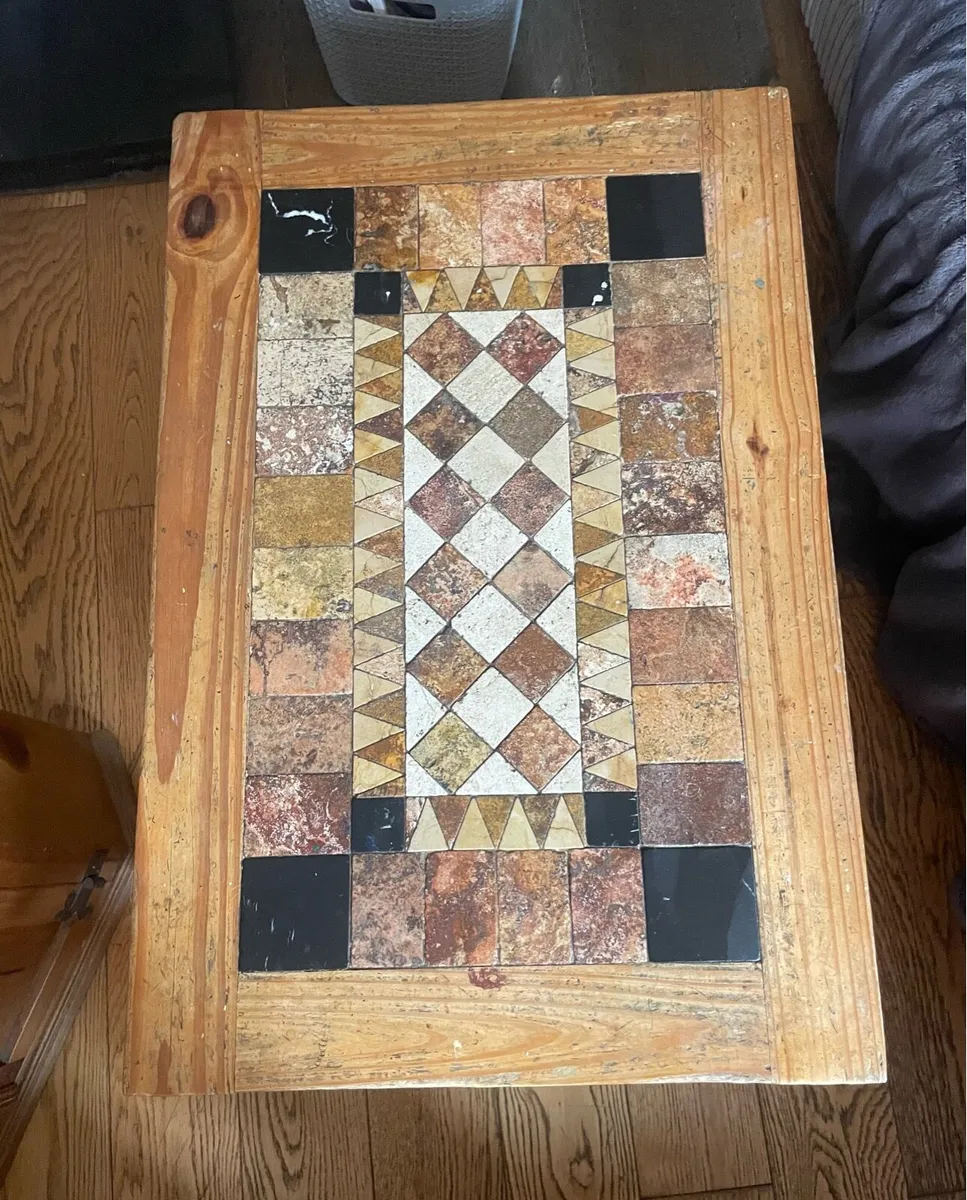 Matching Antique Wooden mirror and table set - Image 4