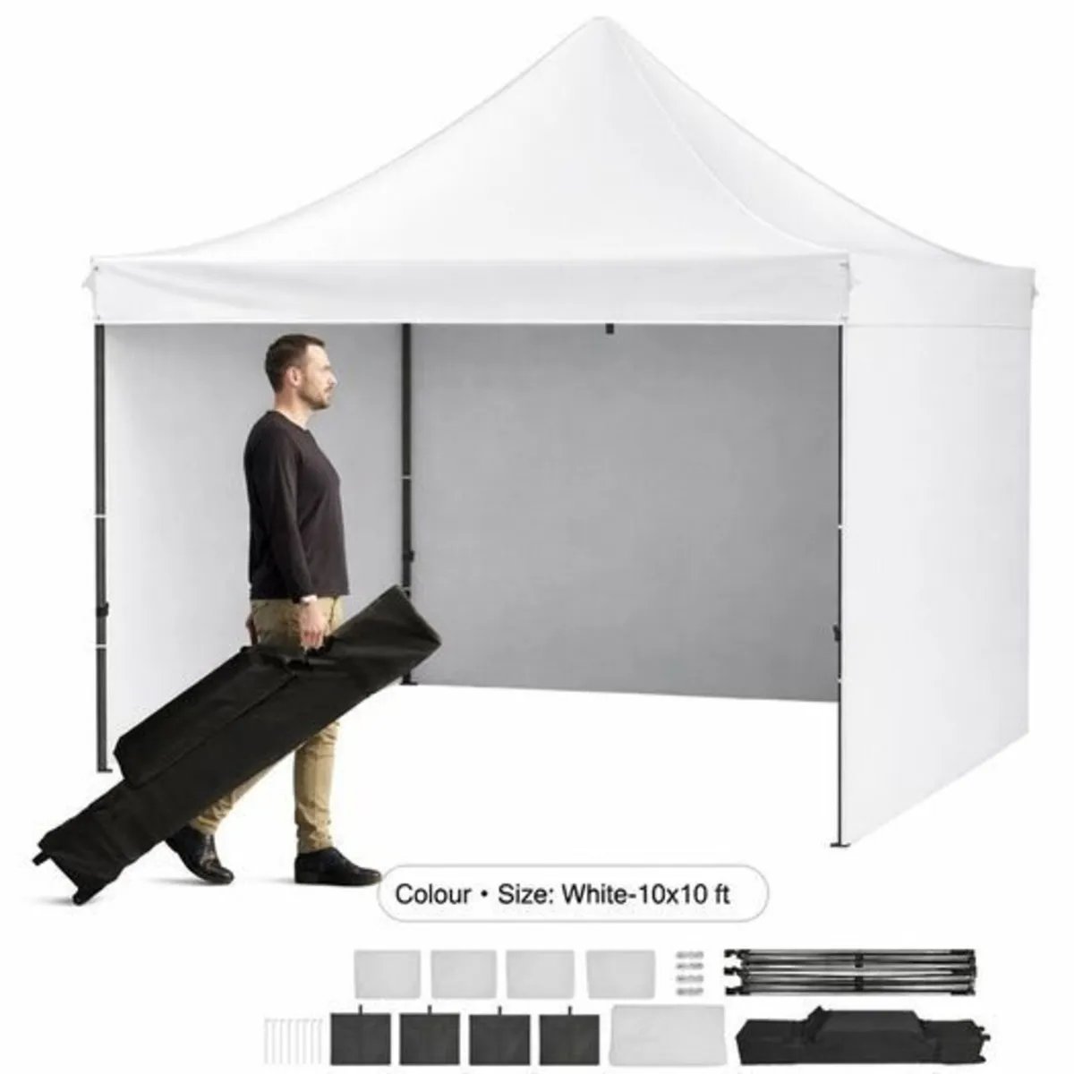 Gazebo Pop-Up Canopy Tent 10x10 ft with Sidewalls - Image 2