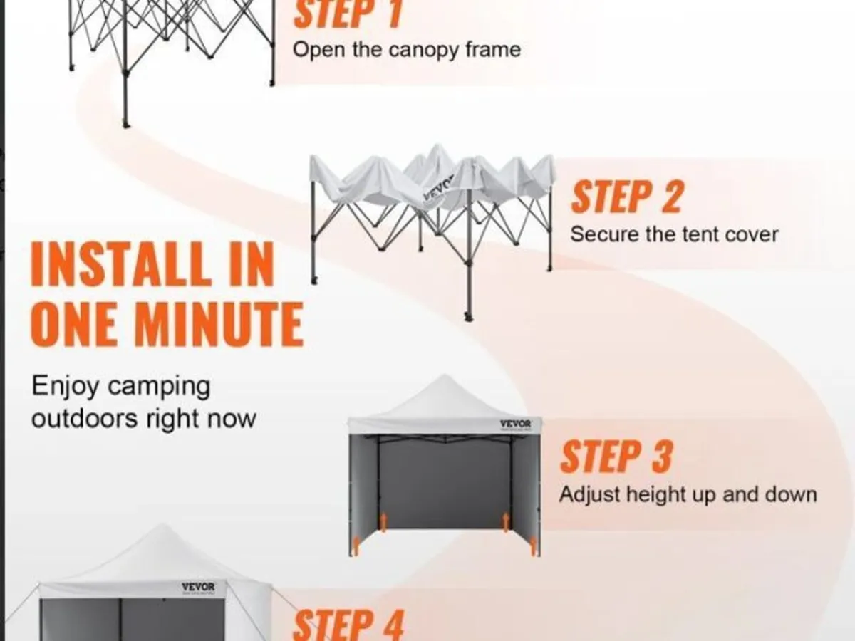 Gazebo Pop-Up Canopy Tent 10x10 ft with Sidewalls - Image 3