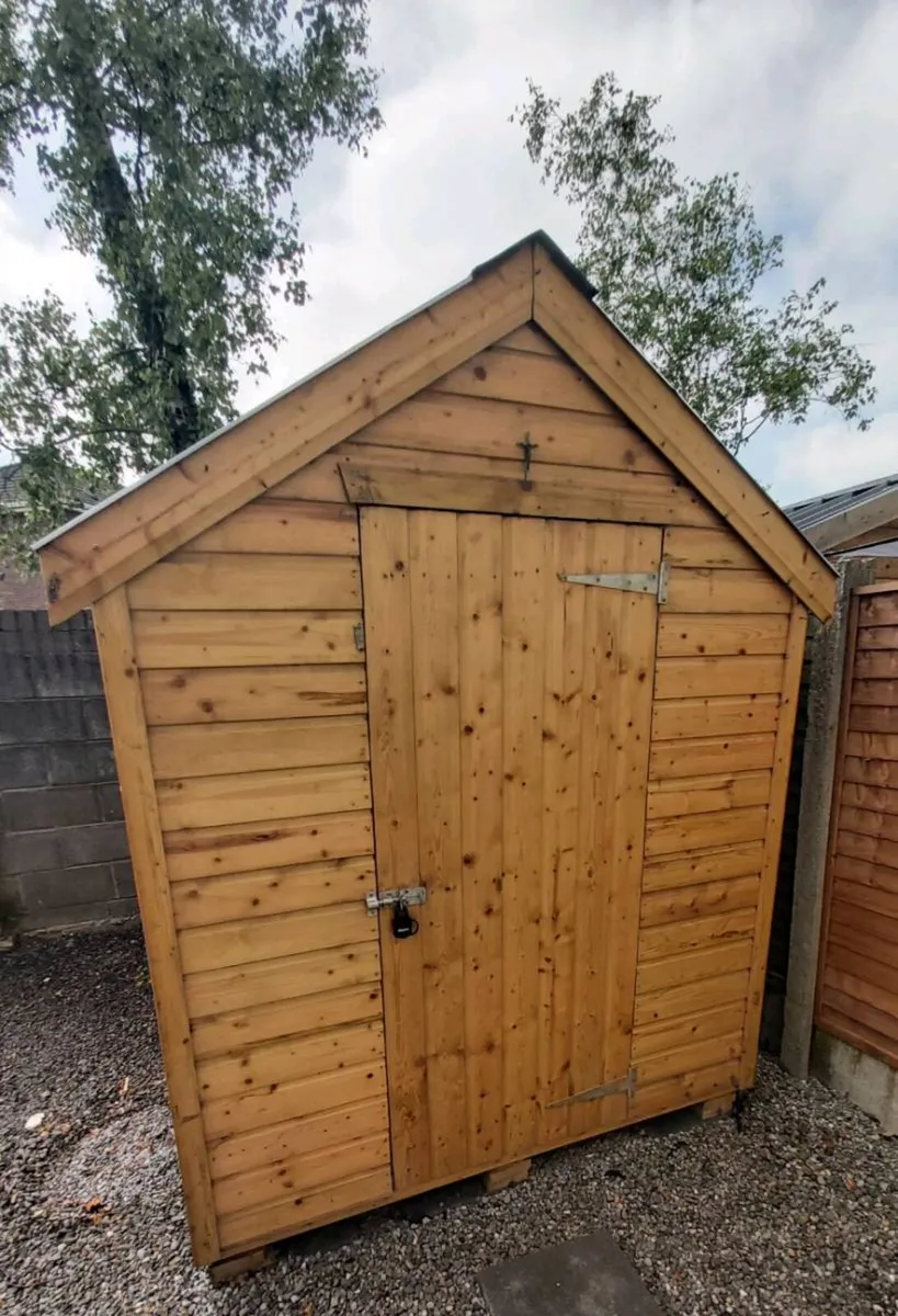8x6 Garden Shed , 3 door wardrobe, IKEA TV stand - Image 1