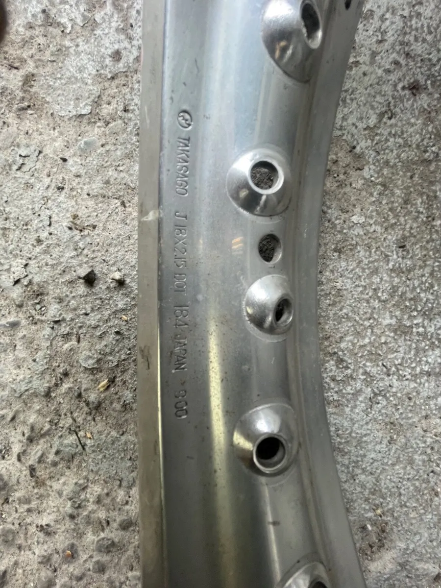 SET OF MOTORBIKE RIMS, STAINLESS STELL SPOKES - Image 3