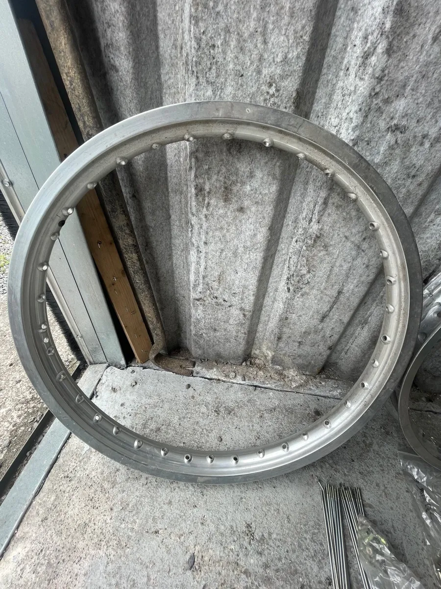 SET OF MOTORBIKE RIMS, STAINLESS STELL SPOKES - Image 4