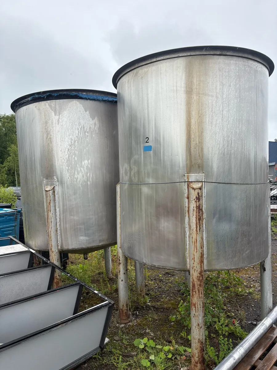 2 X 3,500 Litre Stainless Steel Tanks - Image 1