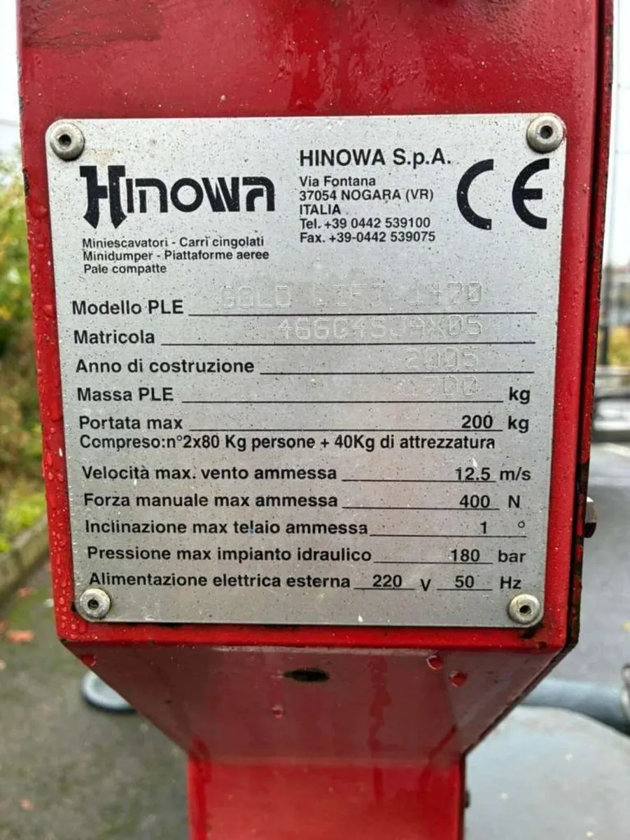 2005 HINOWA GOLDLIFT 14.70 S SPIDER LIFT - Image 2