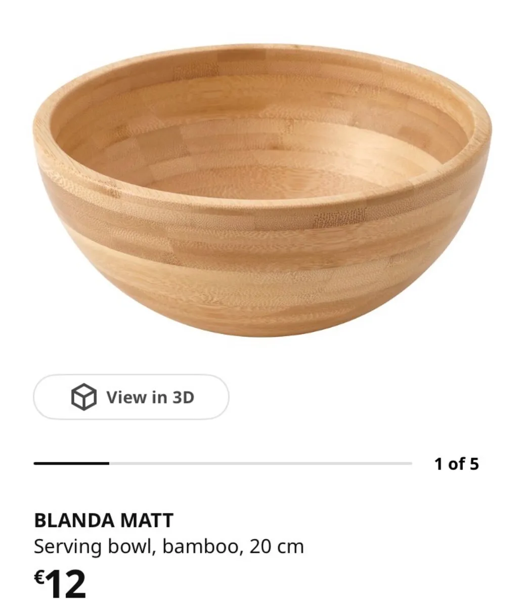 Blanda Matt, IKEA - Bamboo Serving Bowl, 20cm - Image 2