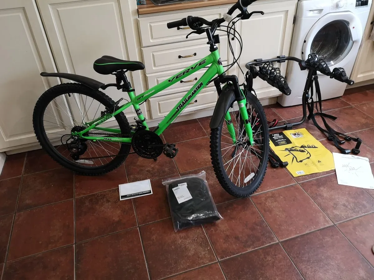 24 inch bike, car bike rack and bike cover - Image 1
