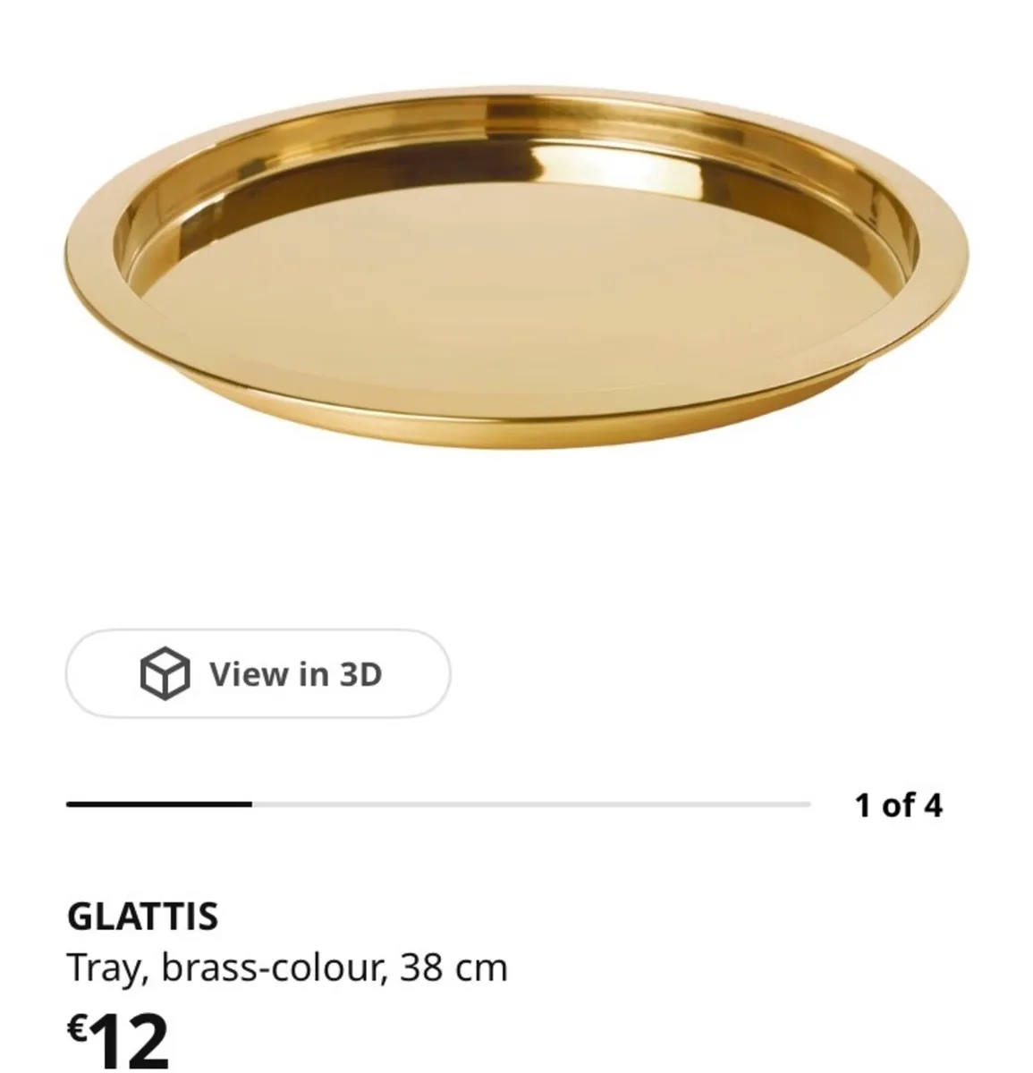 Glattis, IKEA - brass coloured Tray, 38cm - Image 2