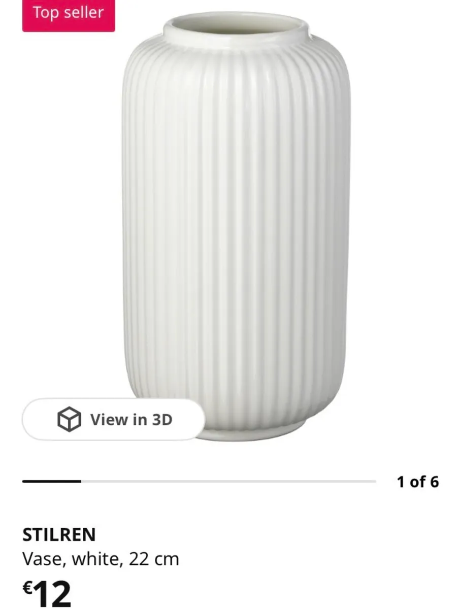 Stilren, IKEA - white vase, 22cm high - Image 3