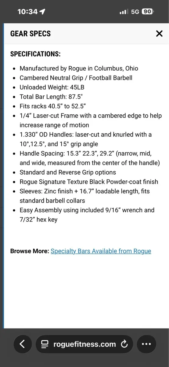 GYM KABUKI OLYMPIC ELITE BARBELL FROM ROGUE!! - Image 3