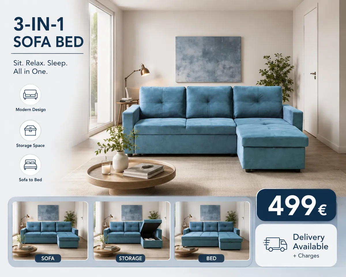 Corner Sofa Bed With Storage - Image 1