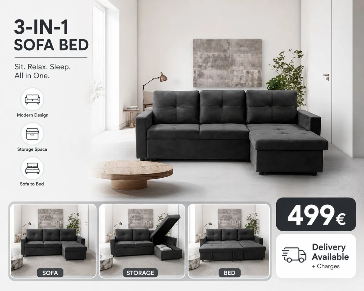 Corner Sofa Bed With Storage - Image 3