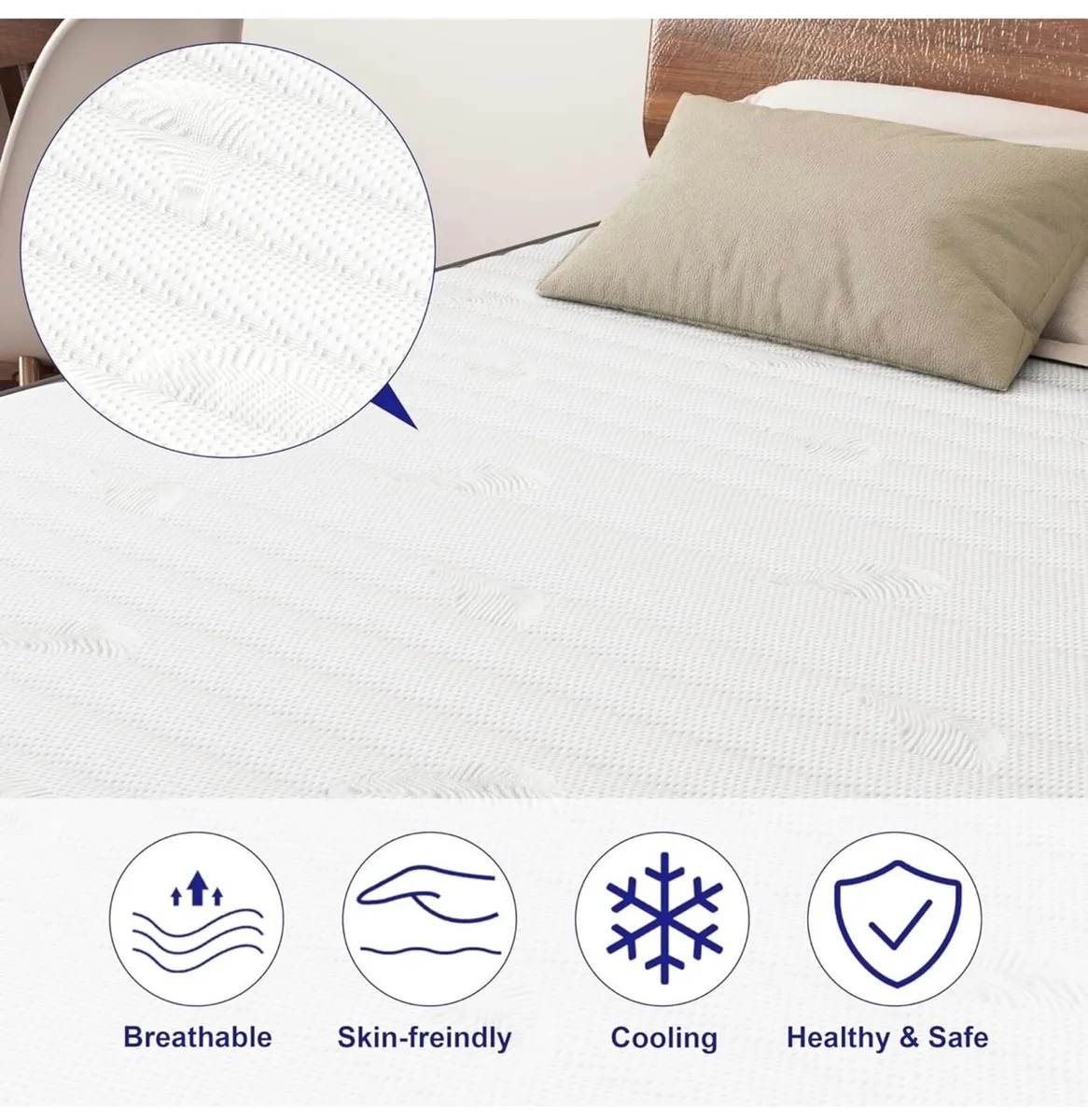 12 Inch King Size Mattress Medium Firm, OEKO-TEX C - Image 3