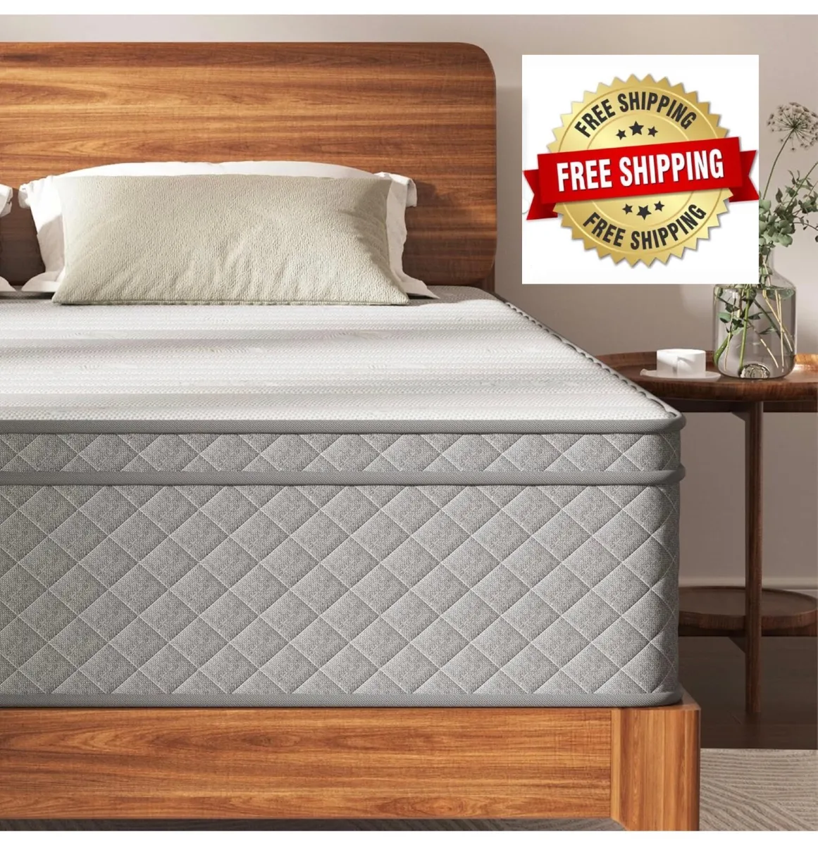 12 Inch King Size Mattress Medium Firm, OEKO-TEX C - Image 1