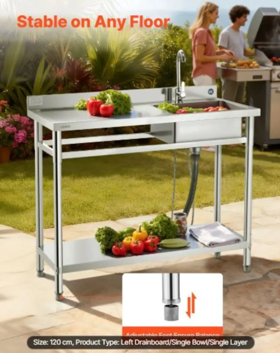 Stainless Steel Utility Sink,Free Standing Single - Image 3