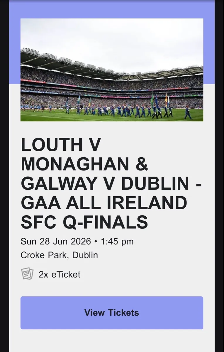 Hill 16 tickets GAA QF Sunday 28th - Image 1