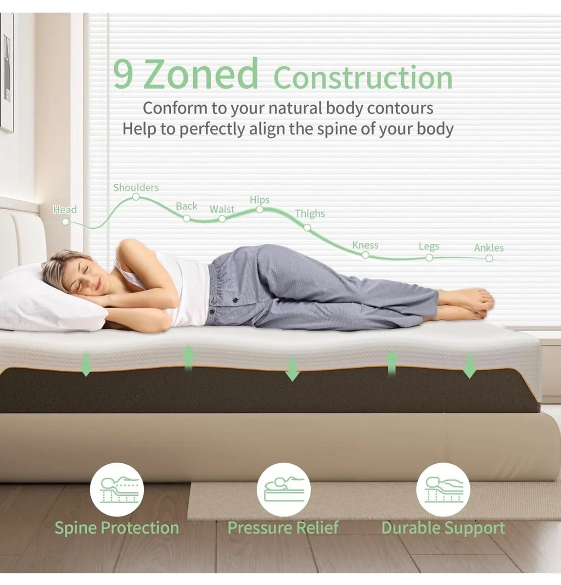 Memory Foam Mattress, 5FT King Mattress, Medium Fi - Image 3