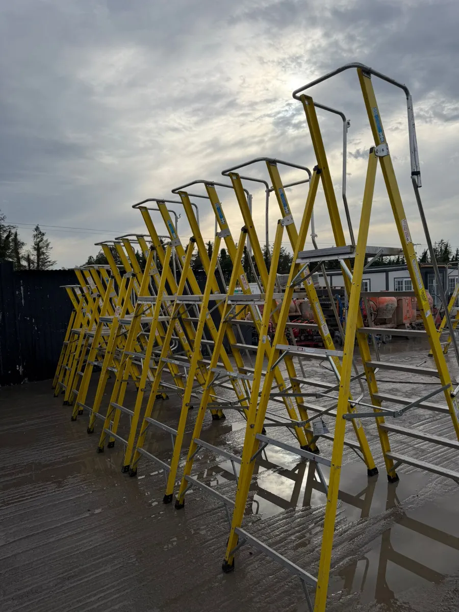 Fibreglass Platform Step Ladder with Handrail - Image 4