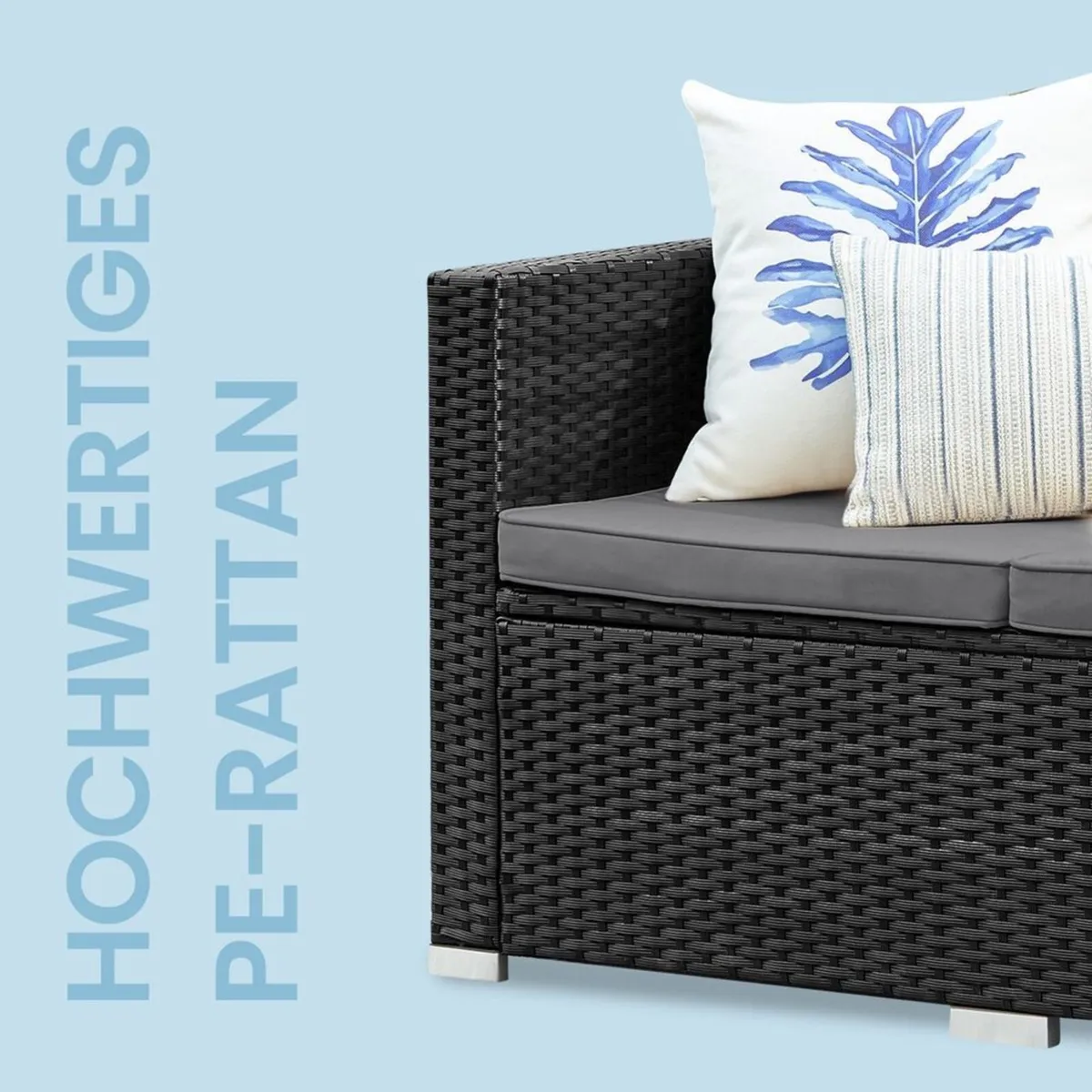 Luxury Rattan Corner Sofa Set with Footstool and G - Image 4