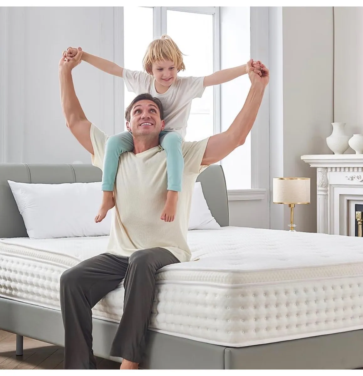 King Size Mattress,10.2 INCH Hybrid Memory Foam an - Image 1