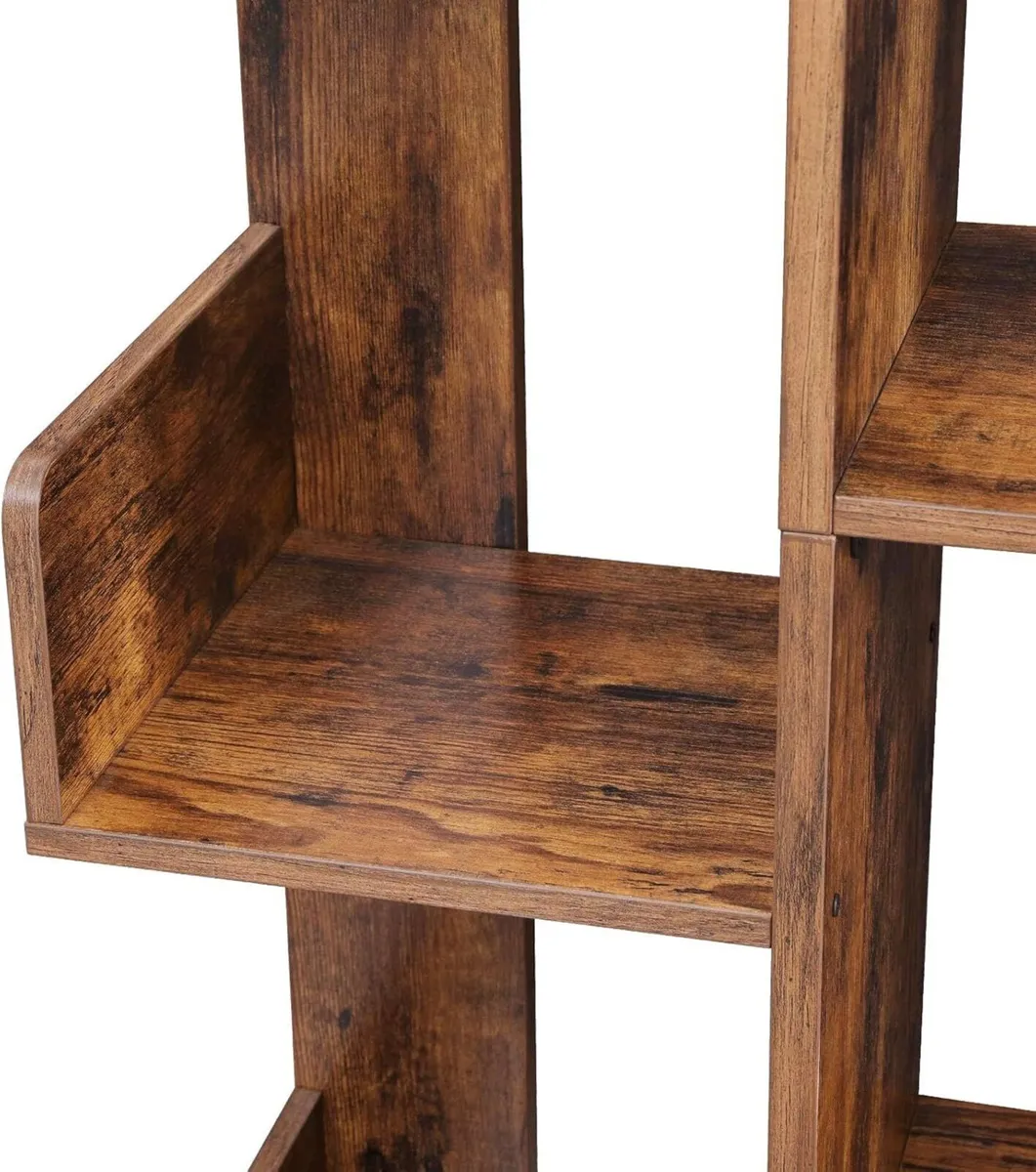Rustic Industrial Bookcase Display Shelf 140cm - Image 4