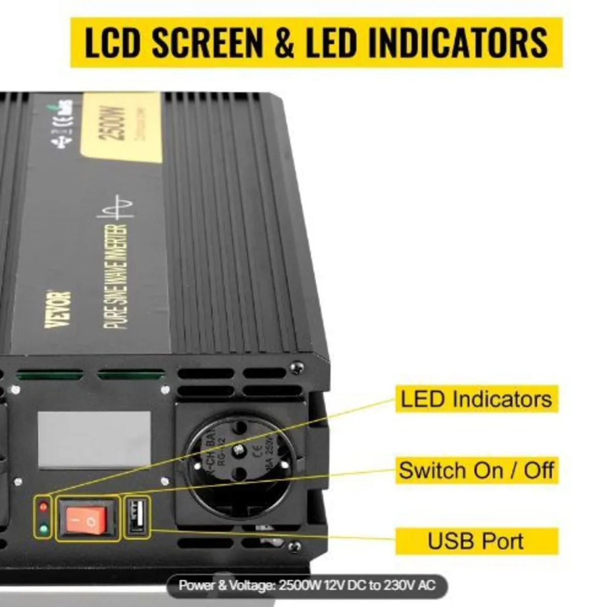 Pure Sine Wave Inverter 2500W Power Inverter - Image 4