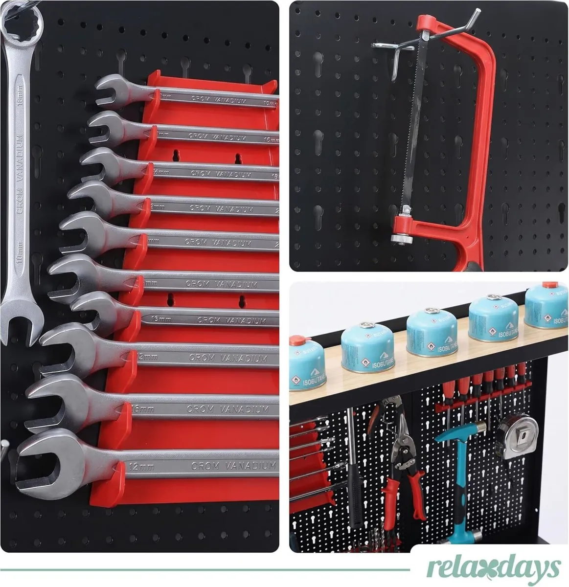 Heavy-Duty Garage Workbench with Pegboard Tool Sto - Image 4